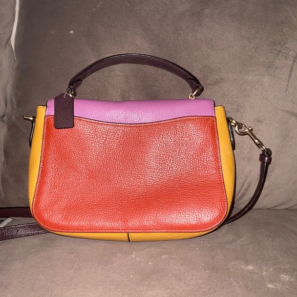 Coach Drifter Top Handle Satchel – Colorblock Purple/Mustard/Orange - Picture 5 of 8